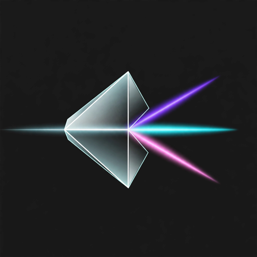 Spectra402 prism refracting light into violet, cyan and pink